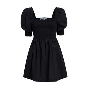 Hill House Home Athena nap dress in black cotton poplin